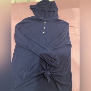 Lightweight hooded pullover.